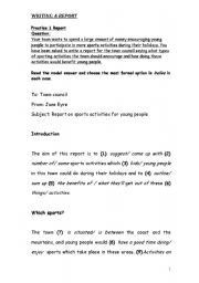English Worksheet: HOW TO WRITE A REPORT WORKSHEET
