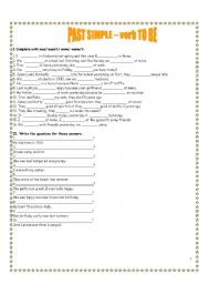 English Worksheet: Past Simple - Was / Were