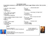English Worksheet: The travellers quiz