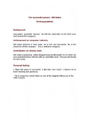 English Worksheet: Bill Gates (writiting  guideline) A successful person