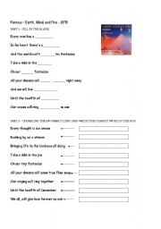 English worksheet: Fantasy by Earth, Wind, and Fire