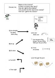 English Worksheet: asking and giving direction