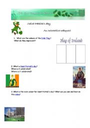 English Worksheet: Interactive web quest on Saint Patricks day