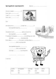English Worksheet: Spongebob squarepants