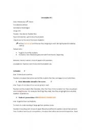 English worksheet: first and second day of highschool