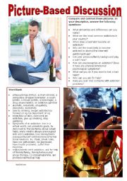 English Worksheet: Picture-Based Discussion (31): Addictions