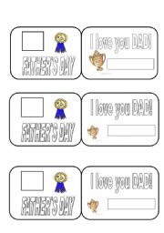 English Worksheet: Father`s day ID CARD