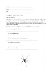 English worksheet: Reading comprehension: Amazing Spidey