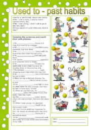 english exercises used to