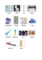 English worksheet: Bathroom Objects