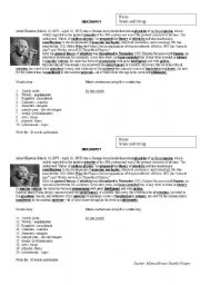 English Worksheet: biograhy