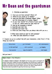 English Worksheet: Mr Bean goes on holiday- VIDEO SESSION (6:35)