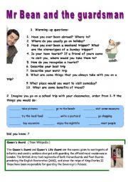 English Worksheet: Mr Bean goes on holiday- VIDEO SESSION (6:35)