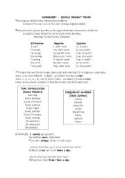 English Worksheet: simple present tense