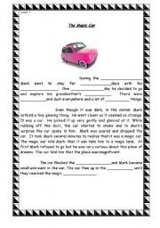 English Worksheet: A magic car
