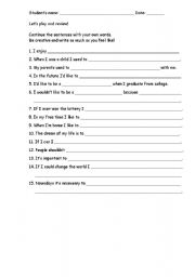 English worksheet: Lets play and review