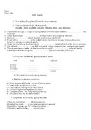 English worksheet: Test unit 1
