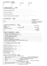 English Worksheet: worksheet