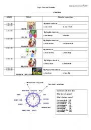 English Worksheet: Time and timetable