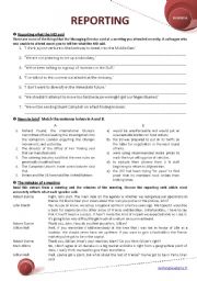 English Worksheet: REPORTING - BUSINESS