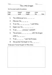 English worksheet: The Little Dragon