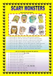 English Worksheet: HAVE GOT: SCARY MONSTERS - FACE PARTS 