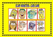 English Worksheet: HAVE GOT: SCARY MONSTERS - FACE PARTS - CARD GAME 