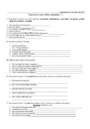 English Worksheet: Exercise verbs modals - can, could, must