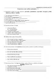 English worksheet: Exercise verbs modals - can, could, must