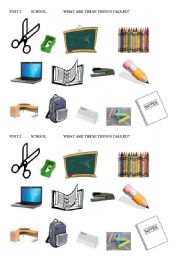 English Worksheet: SCHOOL THINGS