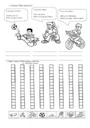 English Worksheet: sports and abilities