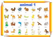 English Worksheet: animal 1