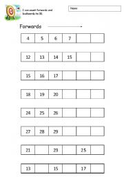 English Worksheet: Number WorkSheet