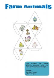 English Worksheet: Farm Animals Dice