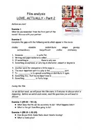 English Worksheet: Love Actually - Analysis and discussion part 2