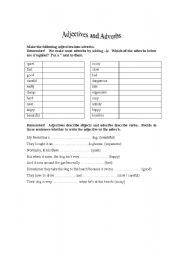 English Worksheet: Adjectives and Adverbs