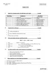 English worksheet: test for common core
