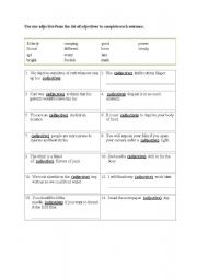 English Worksheet: adjectives