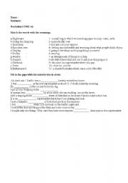 English worksheet: vocabulary 