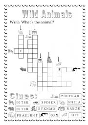 English Worksheet: Wild Animals