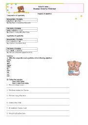 English worksheet: Degrees of Adjectives