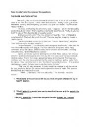 English worksheet: Reading comprehension on a Fabl