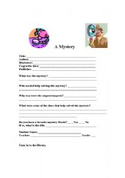 English Worksheet: Mystery Graphic organizer