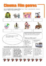 English Worksheet: Cinema: film genres