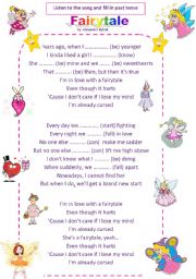 English Worksheet: Fairytale (song for past simple)