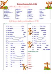 English Worksheet: The verb TO BE (Present Simple). Personal pronouns. The Plural.