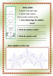 English worksheet: sally spider