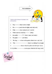 English worksheet: past continuous