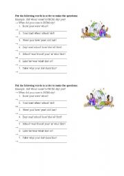 English worksheet: Review the past tense