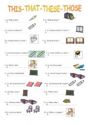 English Worksheet: THIS-THAT / THESE-THOSE - DEMONSTRATIVES